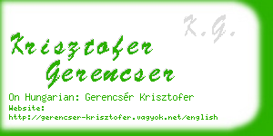 krisztofer gerencser business card
